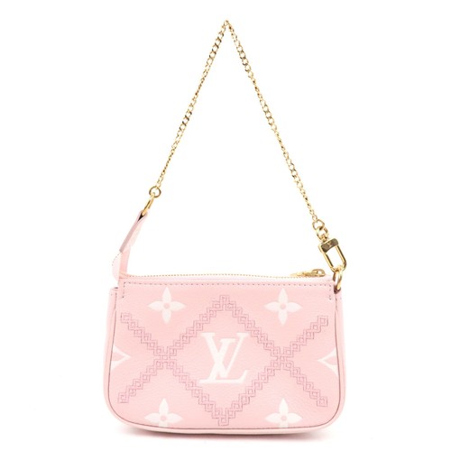 Mini pochette originale Louis Vuitton Monogram Empreinte Broderie accessori rosa F/S - Foto 2 di 15