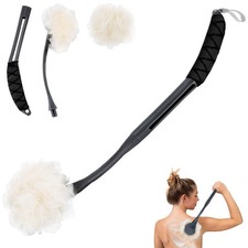 Loofah on a Stick, 20.5 Shower Sponge Loofah Back Scrubber, Exfoliation a