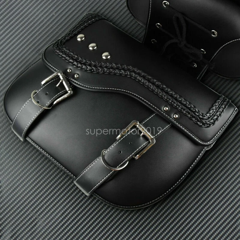 Motorcycle Saddle Bags Side Storage Bag Fit For Honda Suzuki Kawasaki Yamaha - Image 4 of 4