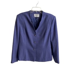 Kasper ASL Blazer Women's Lavender Career Jacket V-Neck Collar Button Up Sz 14