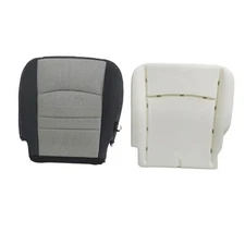  Gray Driver Side Bottom and Foam Cushion Replacement Seat Cover Compatible 