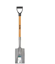 Anvil Garden Shovel Spade 28 in D-Grip Short Wood Handle Carbon Steel Coated