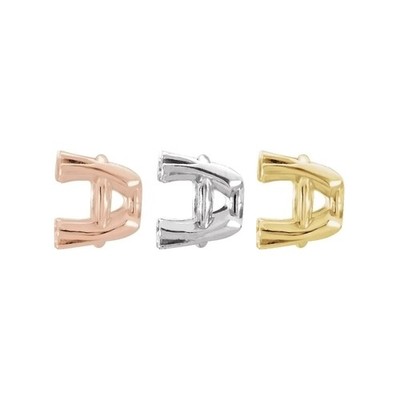 14K 18K Gold, Platinum & Silver 6.5 mm Round Split 4-Prong Earring Setting
