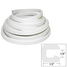 TACO Flexible Vinyl Trim - ¼" Opening x ½"W x 25'L - White V30-1008W25-1 UPC ...