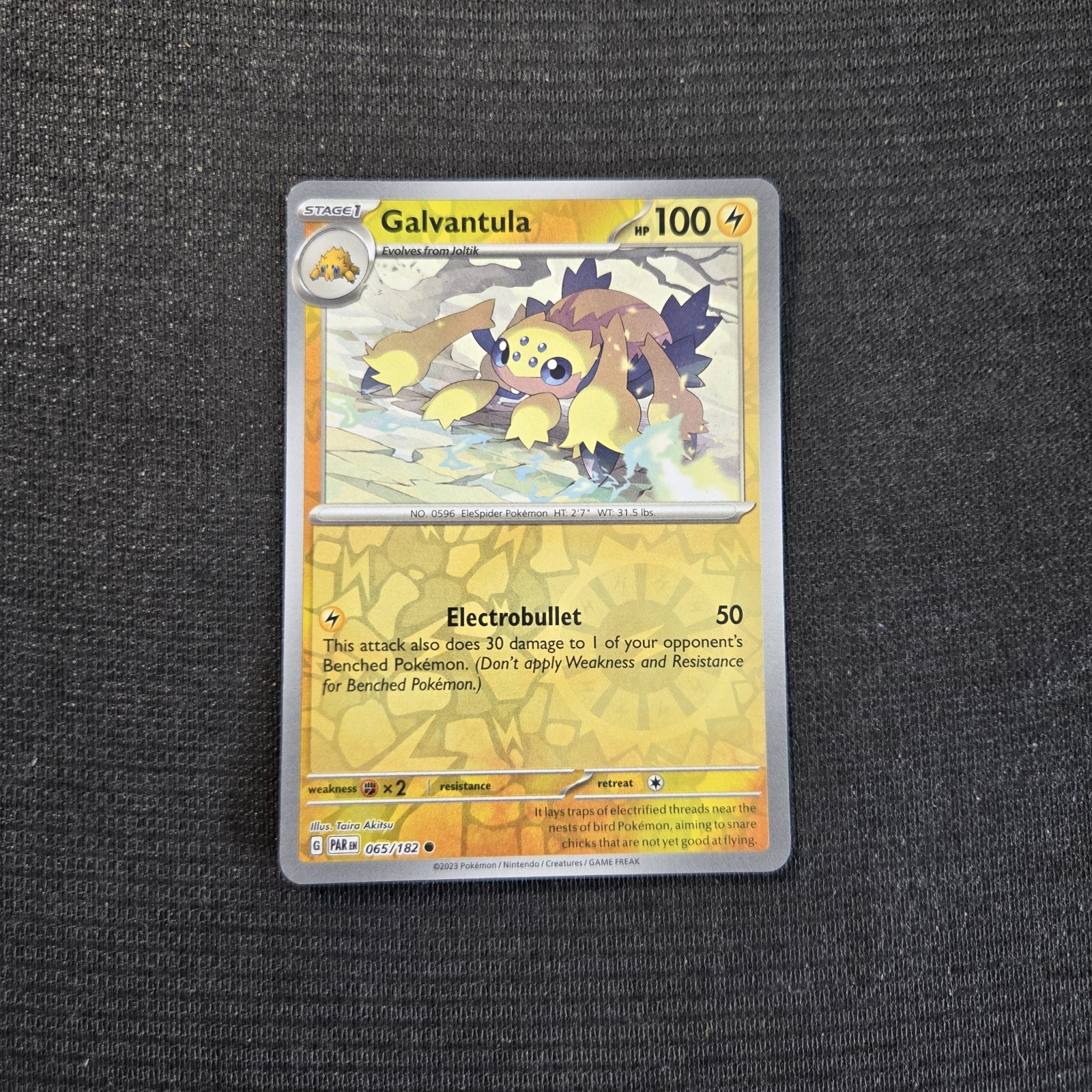 Pokemon TCG Paradox Rift Galvantula Reverse Holo Card 65/182
