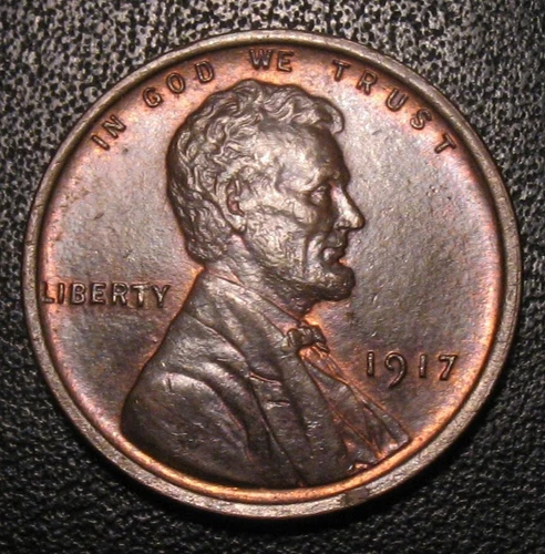 OLD US COINS 1917 MS UNC RB LINCOLN WHEAT CENT PENNY RED BROWN BEAUTY ID1000 500