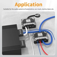 4 Way Power Distribution Block Car Audio 0/2/4 Gauge Input 4/8/10 Gauge Outpu...