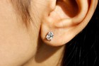 4TCW Oval Lab Grown Diamond Prong Set Stud Earrings Solid 14k White Gold #283 — photo 9