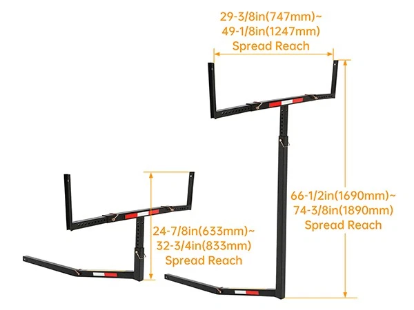 Extensor de enganche de cama para camioneta pickup estante de extensión escalera canoa kayak barco madera Foto 2 de 4