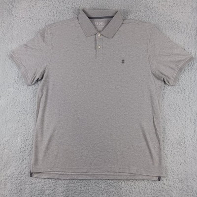IZOD Advantage Performance Polo Shirt Mens XL Grey Heather Short Sleeve 45GK350
