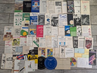 Lot of 80 COMMODORE 64 Manuals - Catalogs - Warranty Cards - Code Wheels,  C64
