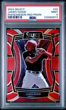 2024 PANINI SELECT PHENOMENON 20 JAMES WOOD RED PRIZM ROOKIE PSA 9