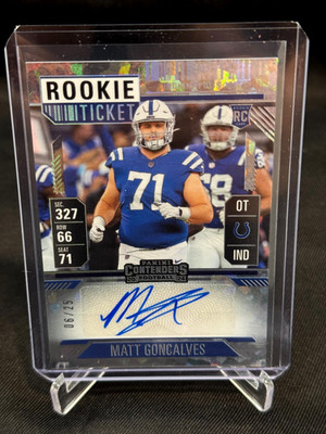 2024 Panini Contenders Matt Goncalves Rookie Ticket Cracked Ice Auto #6/25 RC