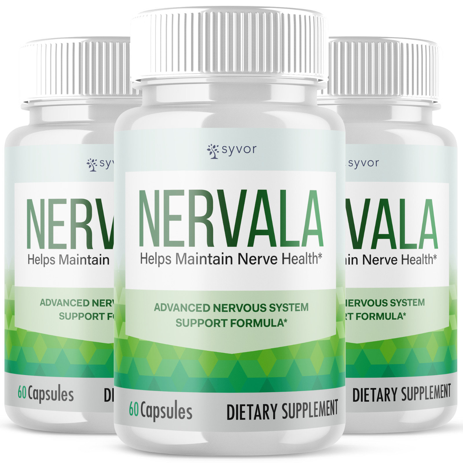 (3 Pack) Nervala Nerve Nootropic All Natural Super Nerve Supplement 180 Capsules