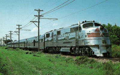 Nebraska Zephyr Silver Pilot EMD E5A Train Postcard Illinois Railway Museum