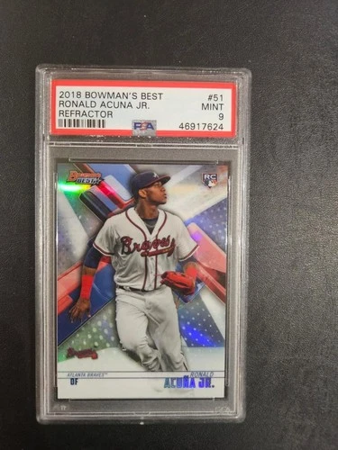 2018 Bowman's Best Ronald Acuna Jr Refractor RC Atlanta Braves #51 PSA 9