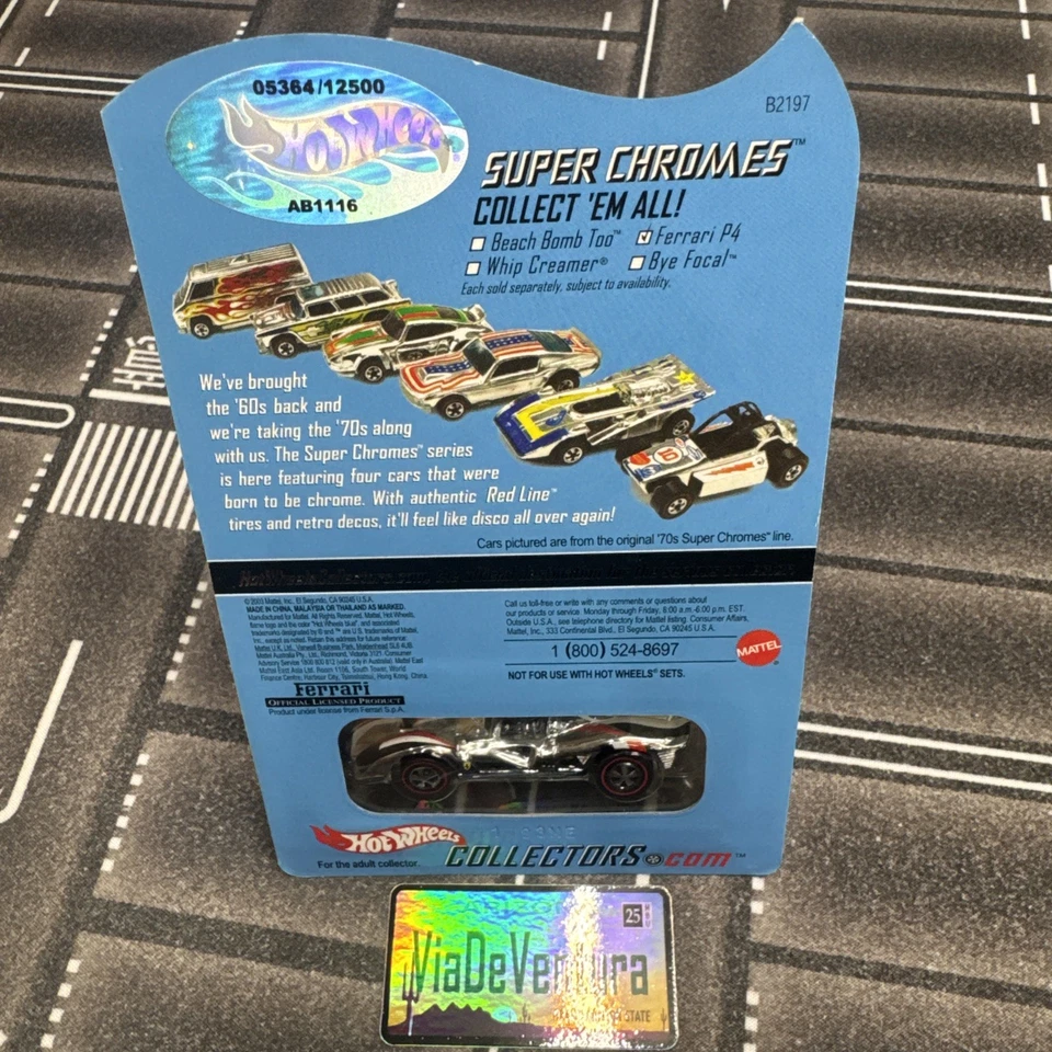 Hot Wheels RLC Super Chromes Ferrari P4 5364/12500 HW28🇮🇹🇮🇹 - Image 2 of 2