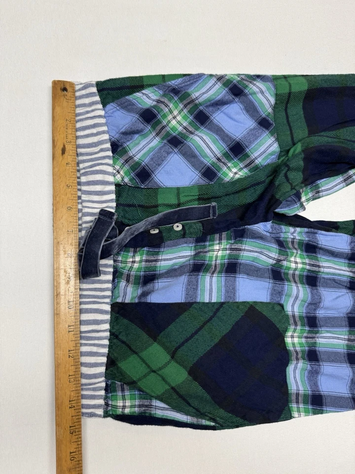 Aerie Mujer M Reg Patchwork Pijama Cuadros Lounge Pantalones Azul Y Verde Foto 4 de 4