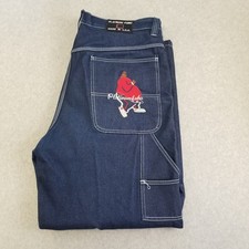 Vintage Platinum FUBU Jeans Mens Size 42 Dark Denim Blue Embroidered Fat Albert