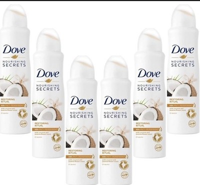Dove Nourishing Secrets 48H Anti-Perspirant Spray Coconut Scent 6-Pack