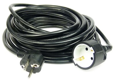 10 m Verlängerungskabel schwarz H05VV-F 3G1,5 Schukokabel Stromkabel CE GS TÜV