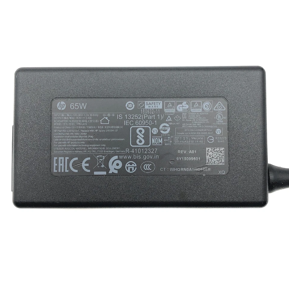 Fuente de alimentación adaptador de CA original de 65 W HP para escritorio HP todo en uno - 24-dd0017c Foto 2 de 4