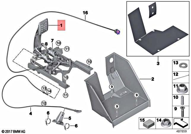 Genuine BMW MOS M4 GT4 Coupe Complete Pedal Assembly 35008431707 