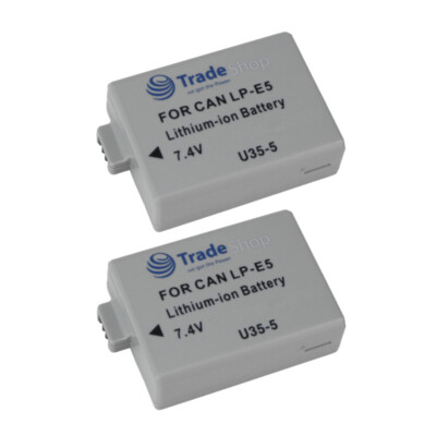 2x Akku 1200mAh für Canon EOS 450D EOS 500D EOS 1000D ersetzt LP-E5 LPE5