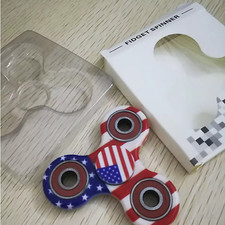 USA American Flag Fidget Spinner EDC Torqbar Toys - 1x w/Random Color and Design