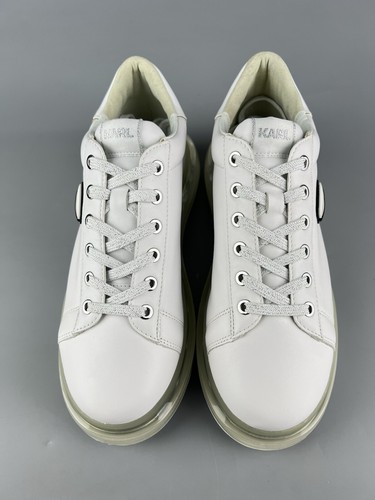 US 10 Karl Lagerfeld Iconic 3D Logo Women's White Leather Sneakers KL62630N-01S - Picture 4 of 10