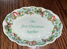 Spode Holiday Small Trinket Dish - Our First Christmas Together 2007