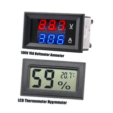 DC 100V 10A Voltmeter Ammeter Blue + Red LED Digital Amp Dual Volt Amp Meter