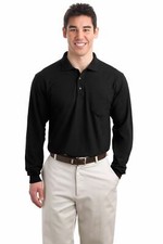 Port Authority Long Sleeve Silk Touch Wrinkle Resist Pocket Polo Shirt K500LSP