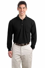 Port Authority Long Sleeve Silk Touch Wrinkle Resist Pocket Polo Shirt K500LSP