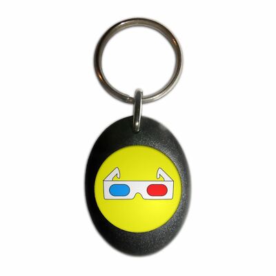 Schlüsselanhänger 3D Brille Kunststoff oval (43 mm x 32,5 mm)