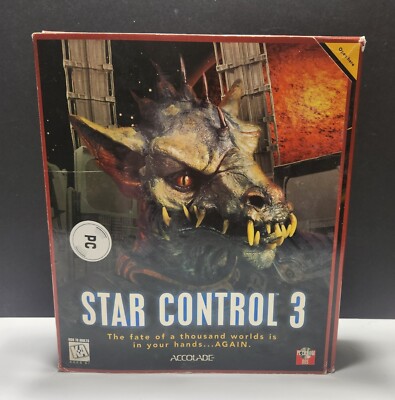 Accolade Star Control 3 Big Box PC Video Game VTG CD-ROM 1996 Alien Starship 