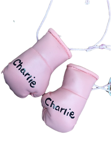 mini pink boxing gloves