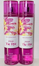 2 Bath  Body Works PINK TIE DYE Fine Fragrance Mist Spray 8 fl oz READ