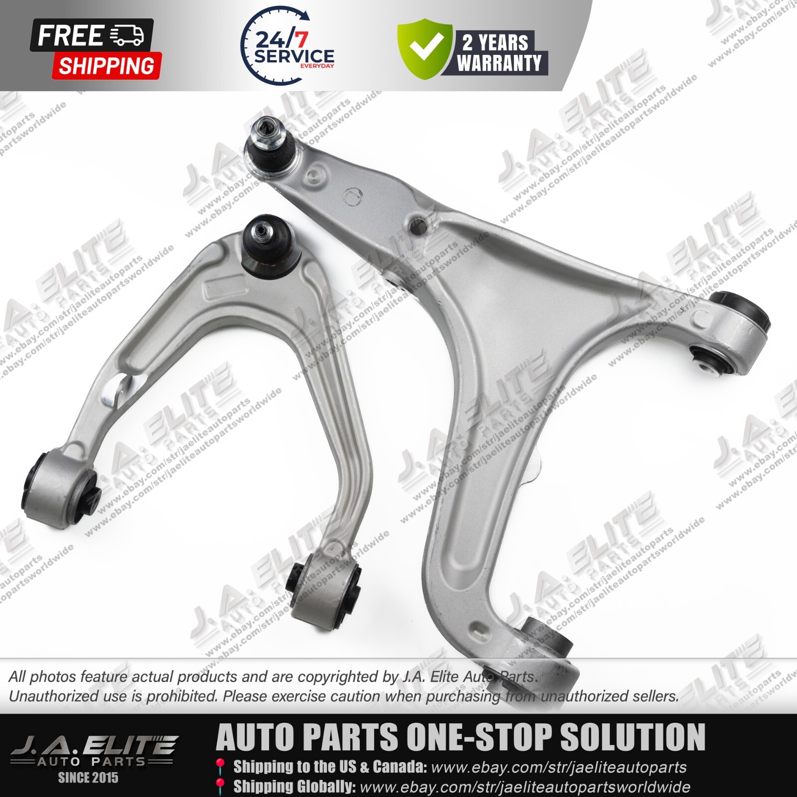 Front Upper & Lower Left Control Arms fit Maserati Quattroporte Ghibli (2014-17)