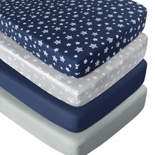 Crib Fitted Sheets Boys for Standard Crib/Toddler Bed Ultra Soft  4 Pack 52"x28"