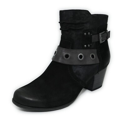 JANA Damen Stiefelette Boots Leder Reißverschluss schwarz Gr. 37 EU 