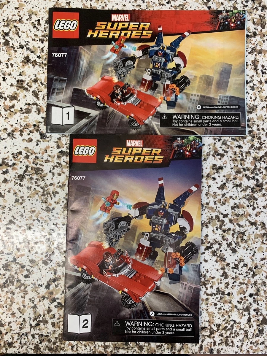 Lego Marvel Super Heroes 76077 MANUALS ONLY Iron Man Detroit Steel Strikes