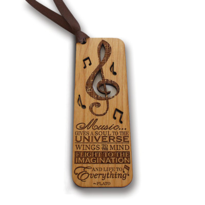 Bella Busta- MUSIC Bookmark- PLATO-Engraved Wood Bookmark
