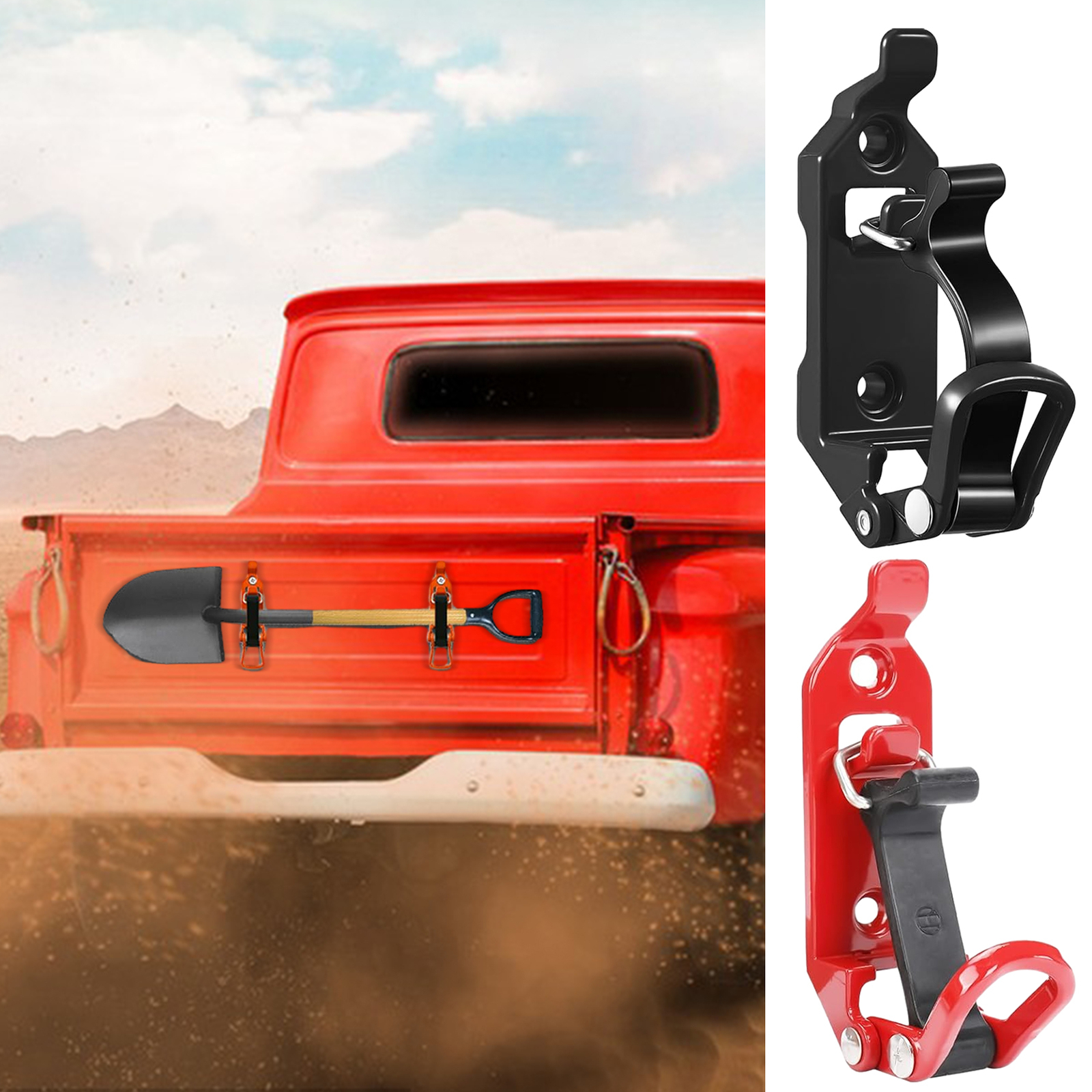 2Pcs/Set Shovel Holder for Roof Truck, Metal Rubber Clamps Wall Mount Kits Clamp