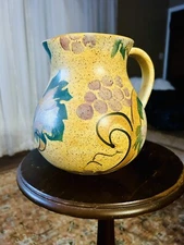 Certified International Tuscan Pitcher Water Jug Hand Painted Made In Italy