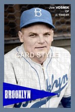 Joe Vosmik - c. 1940-41 Brooklyn Dodgers - choose a size - colorized print