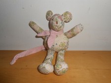 Doudou Souris Crème Fleurs Trousselier 17cm. 