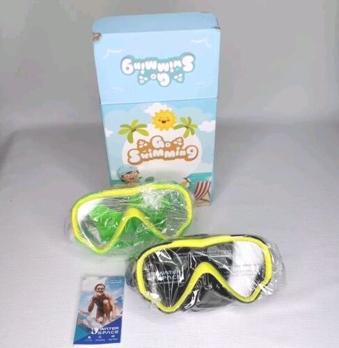 Water Space Kids Swimming Goggles With Nose Cover for Kids Youth One Size New
