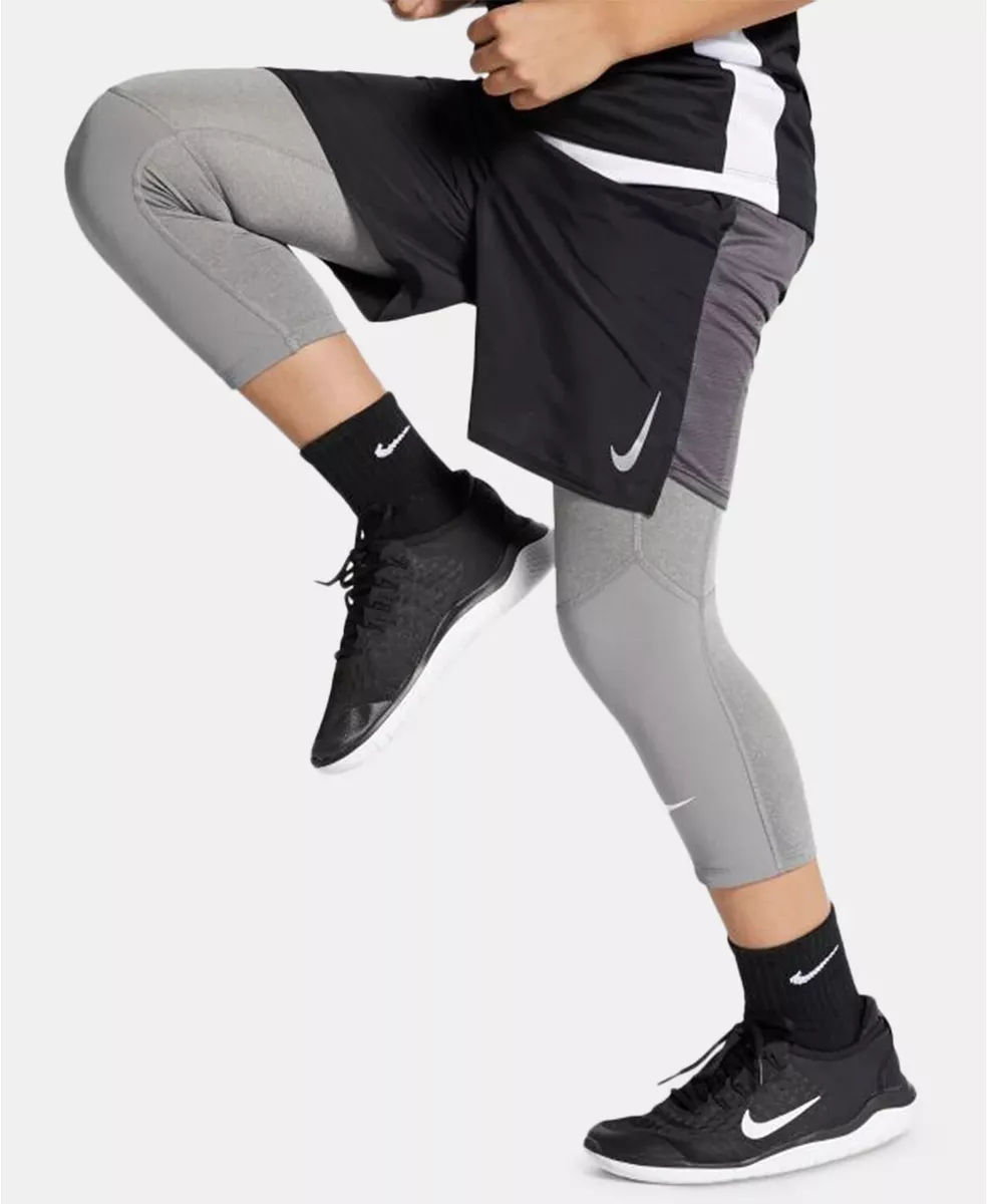 Nike 19732 Big Boys Grey Three Quarter Athletic Tights Size Medium