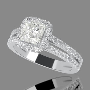 Princess cut diamond engagement rings white gold and rose gold